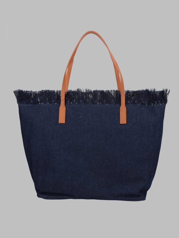 BORSA "CITY" IN DENIM CON FRANGE alternative