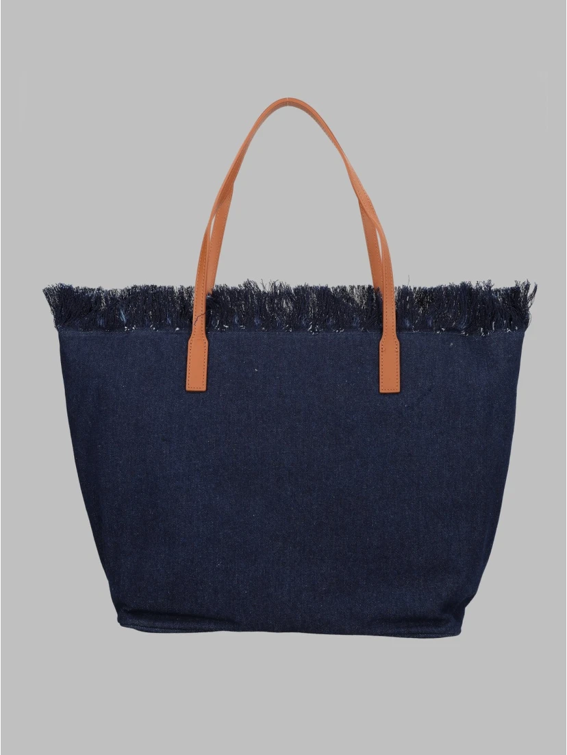 BORSA "CITY" IN DENIM CON FRANGE