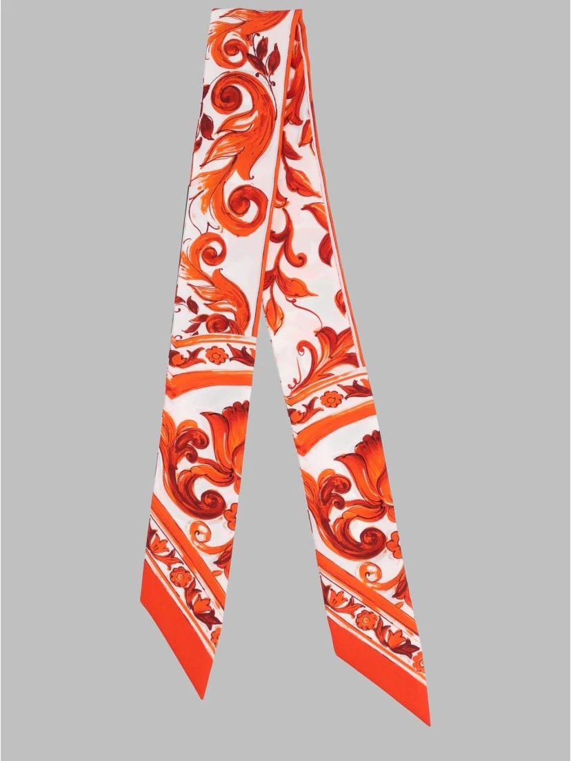 FOULARD IN TWILL DI SETA STAMPA MAIOLICA