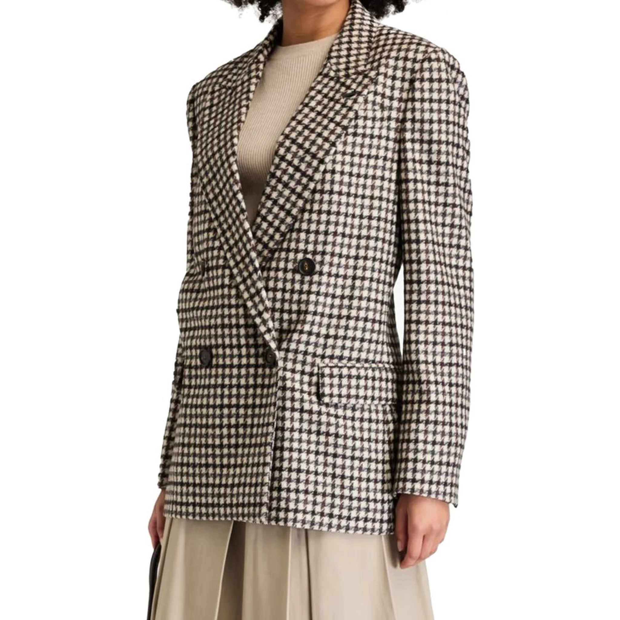 Brown Alpaca Leather Blazer