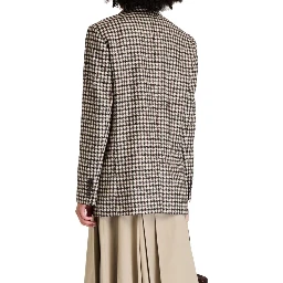 Brown Alpaca Leather Blazer