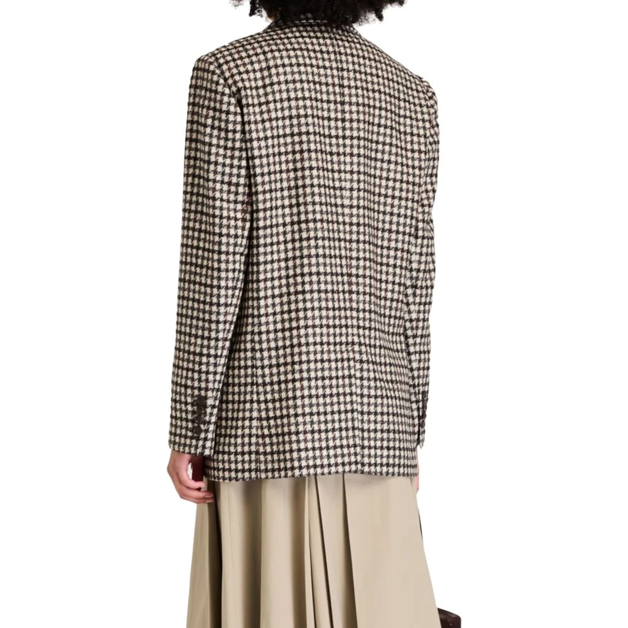 Brown Alpaca Leather Blazer