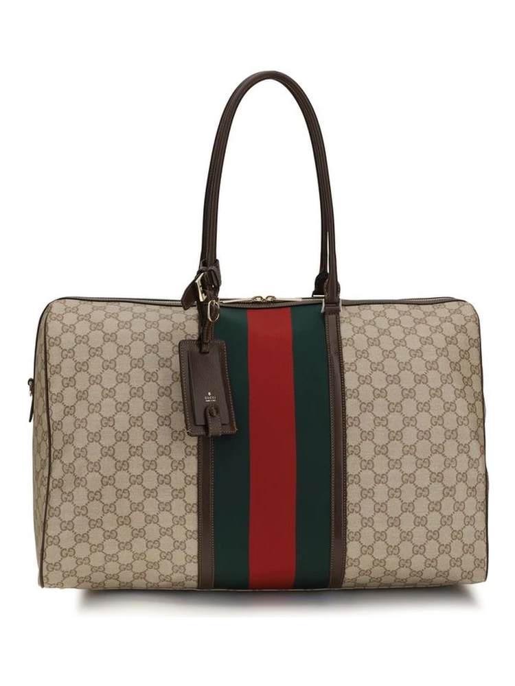 Beige Cotton Shoulder Bag