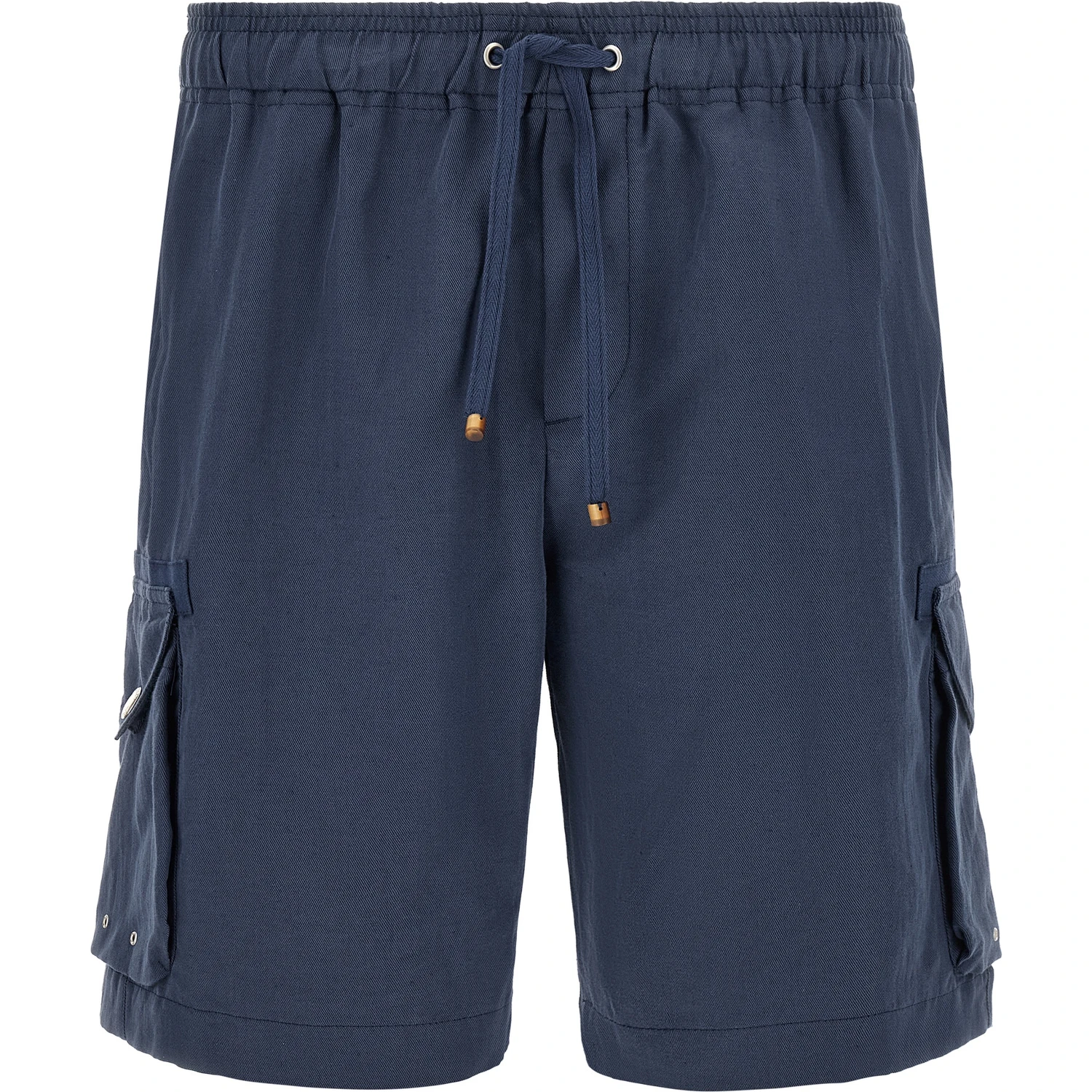 Blue Linen Bermuda Shorts