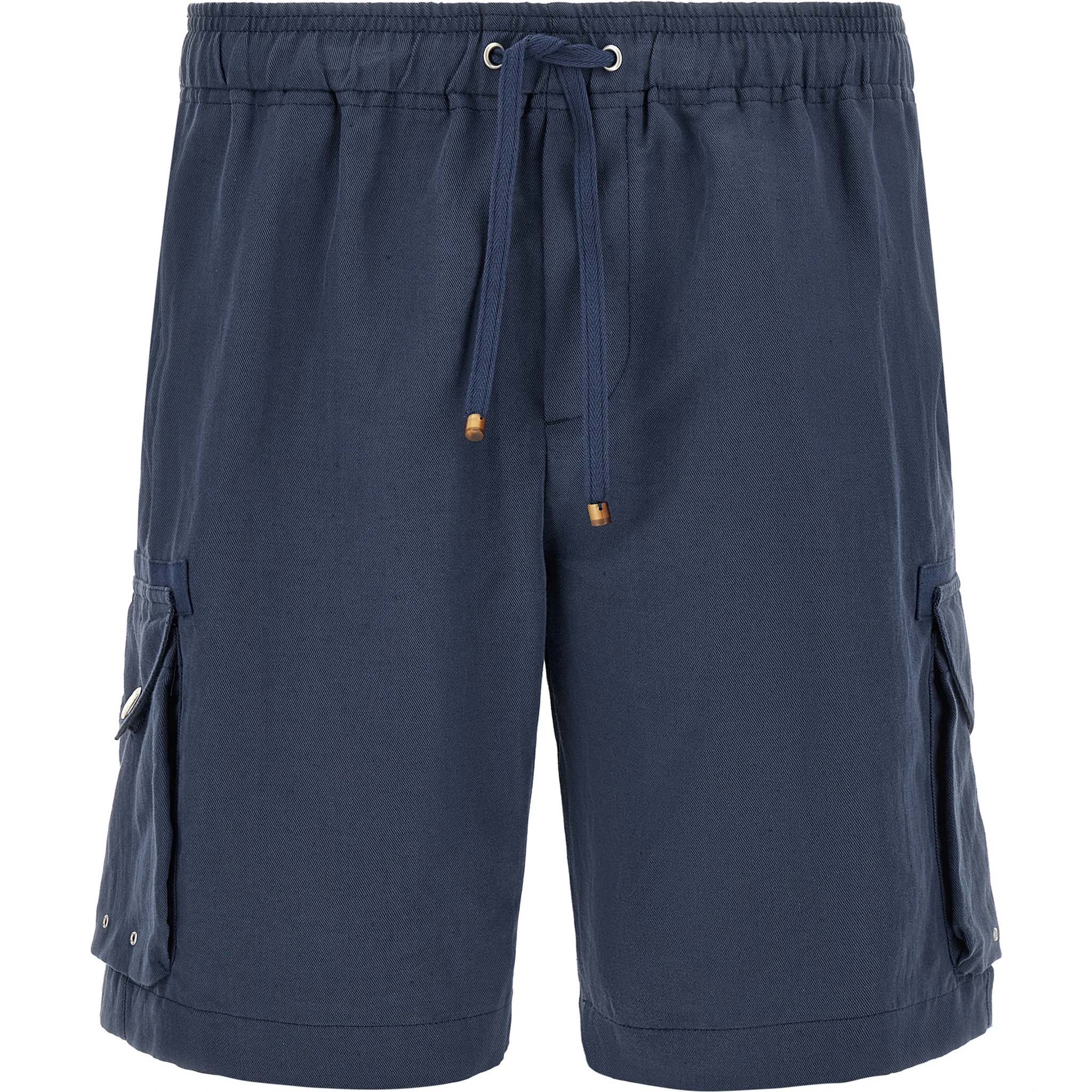 Blue Linen Bermuda Shorts