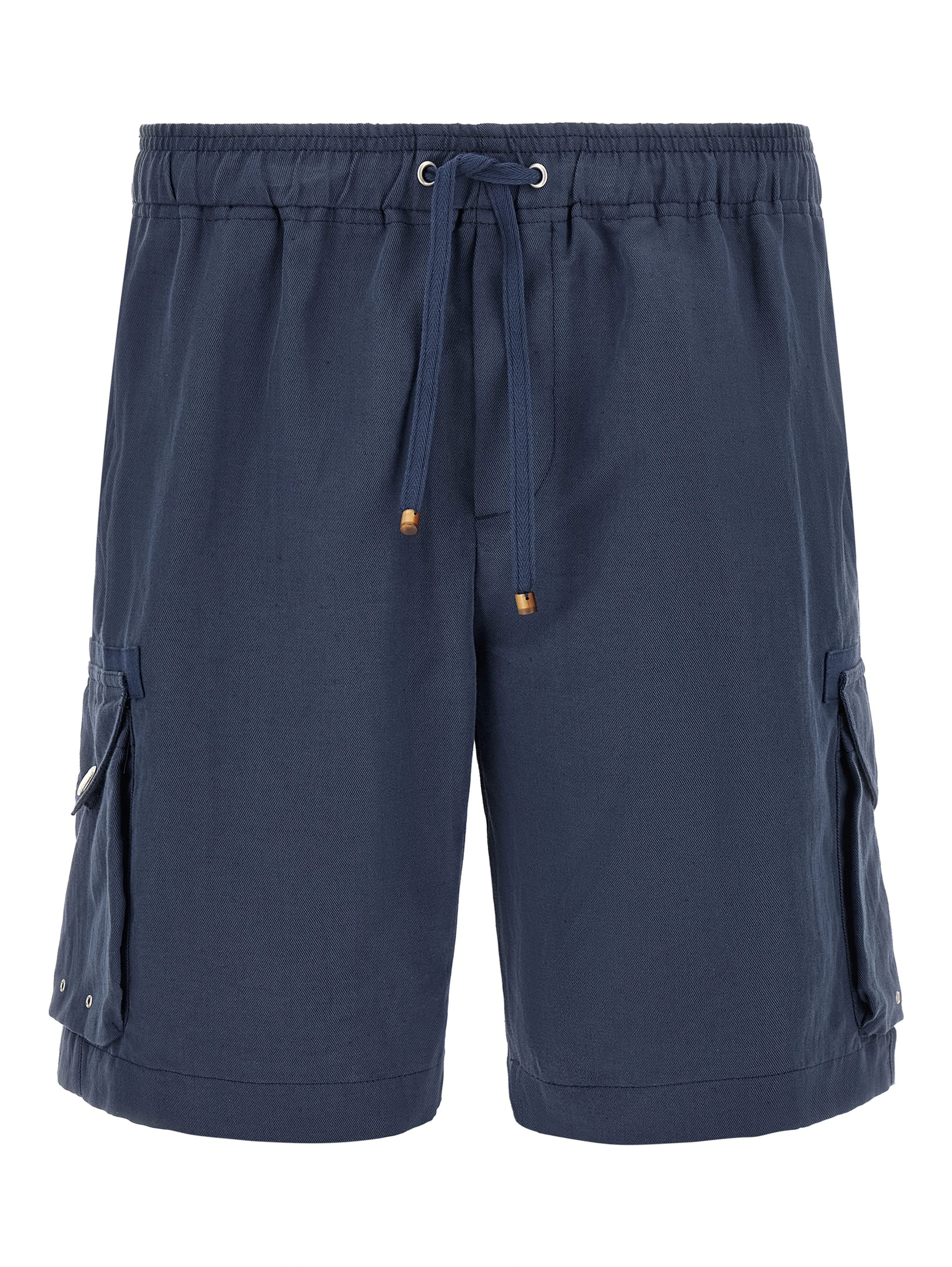 Blue Linen Bermuda Shorts