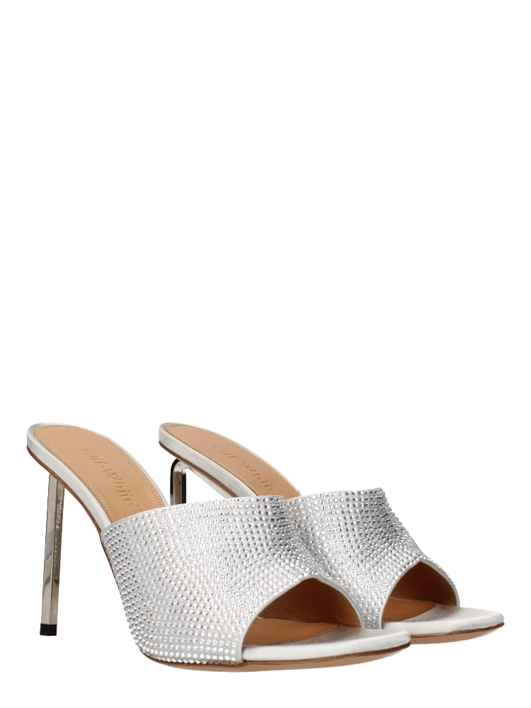 Gray Satin Stiletto Heel Sandals alternative