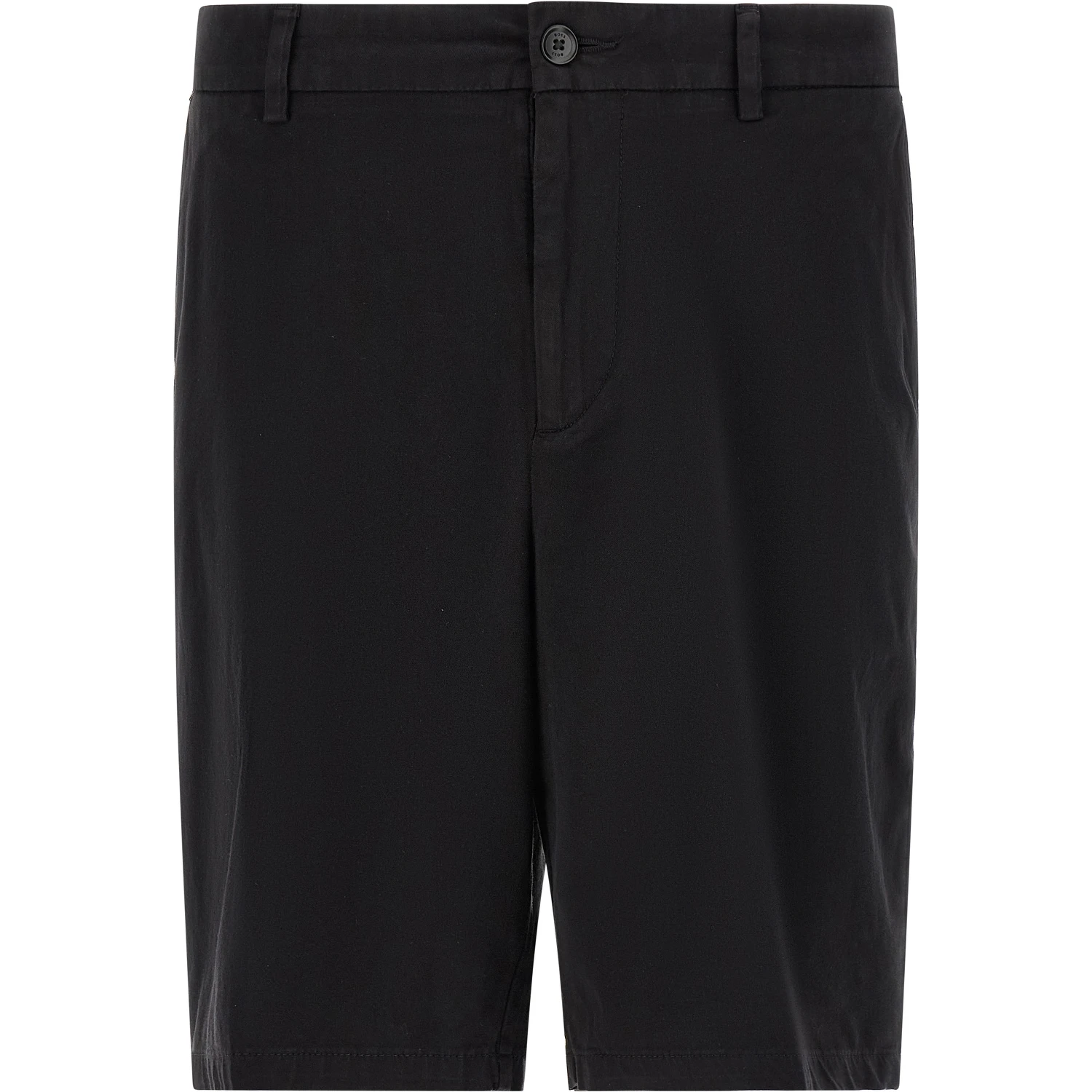 Black Cotton Bermuda Shorts