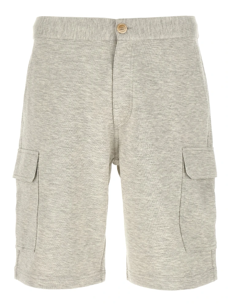 Gray Cotton Bermuda Shorts