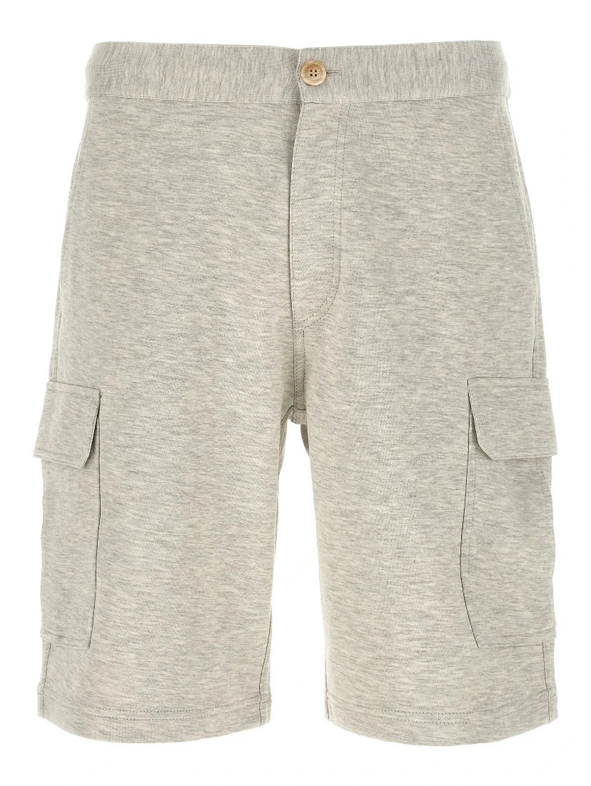 Gray Cotton Bermuda Shorts