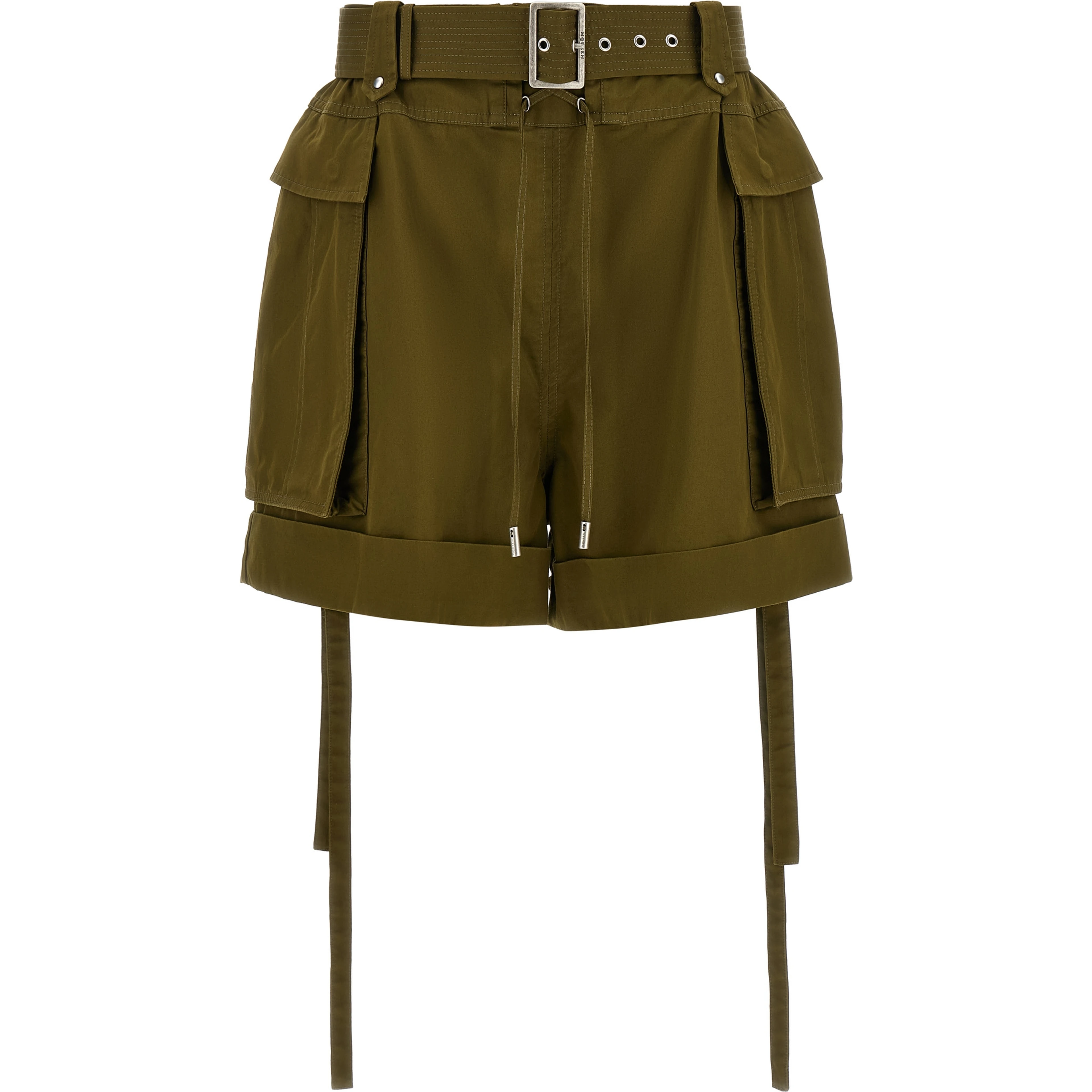 Bicolor Cotton Bermuda Shorts