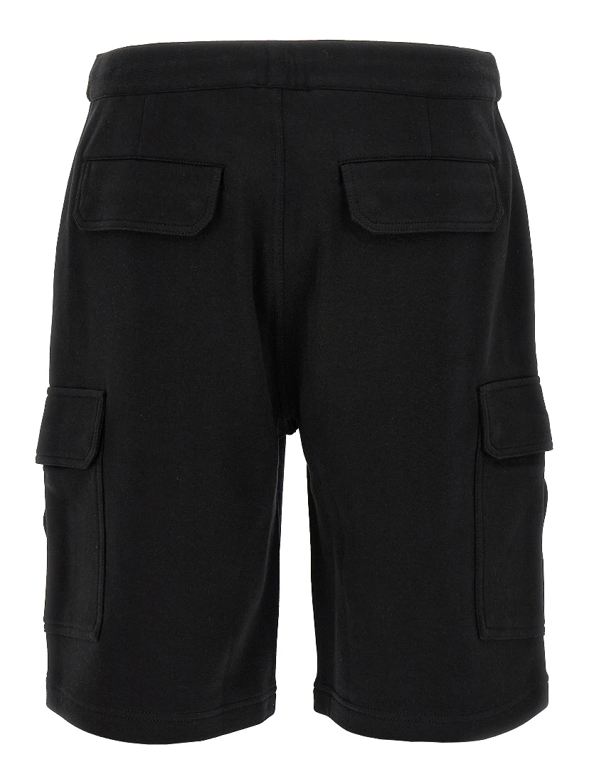 Black Cotton Bermuda Shorts