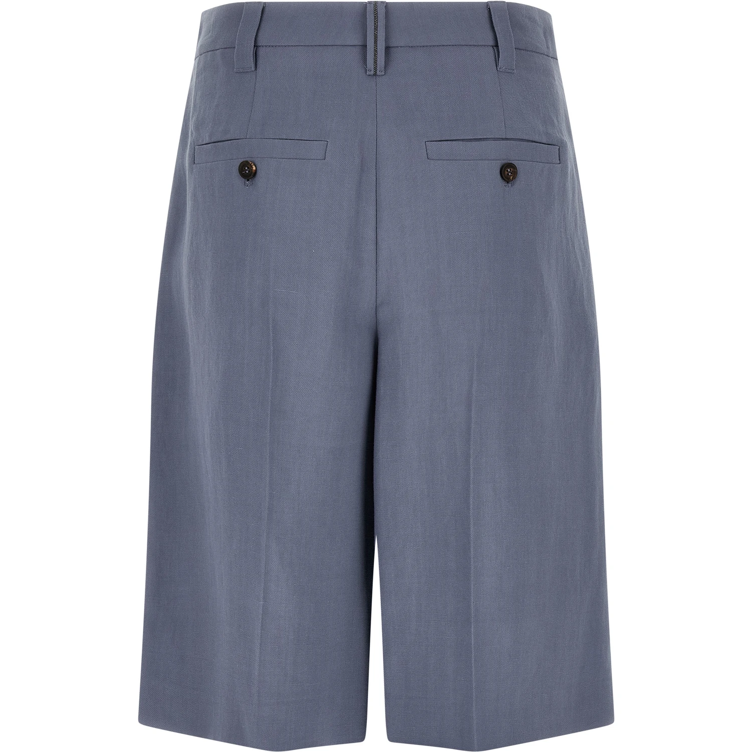 Blue Viscose Bermuda Shorts