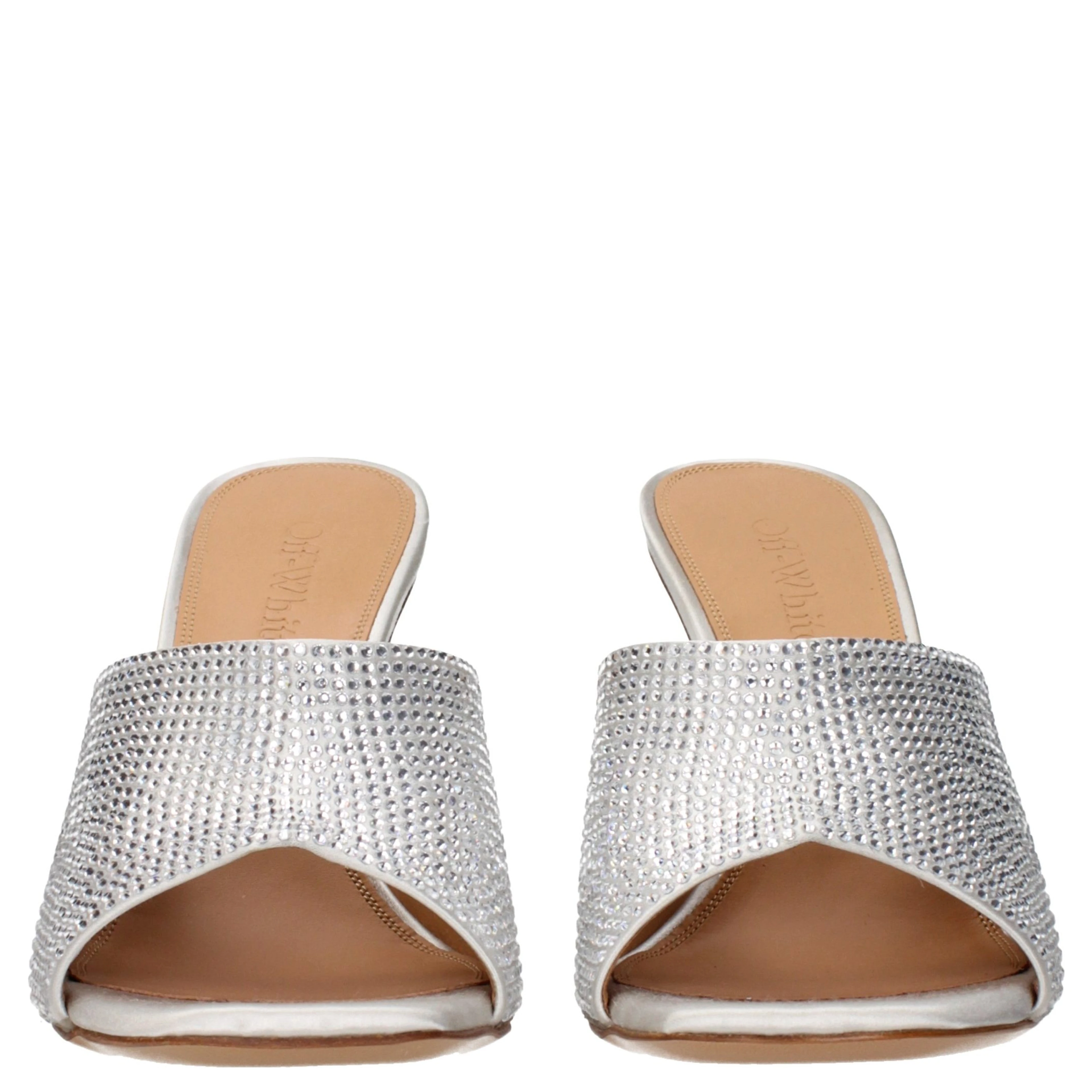 Gray Satin Stiletto Heel Sandals