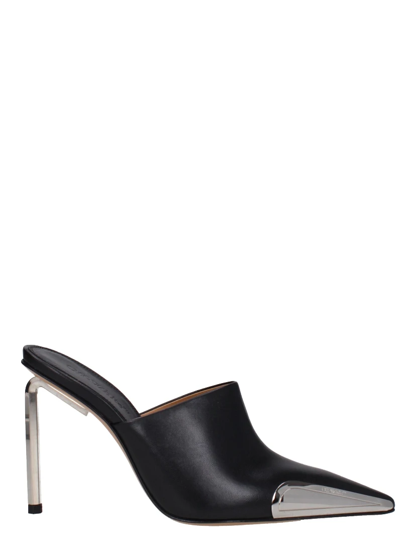 Black Leather High Heel Pumps