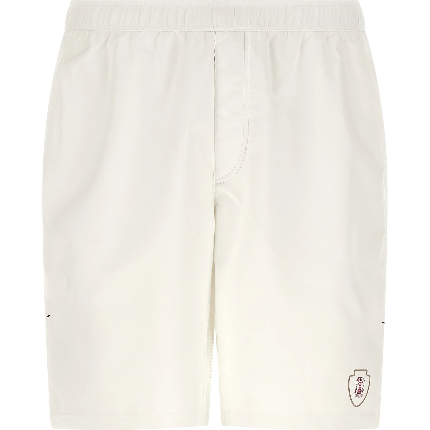 White Polyester Bermuda Shorts