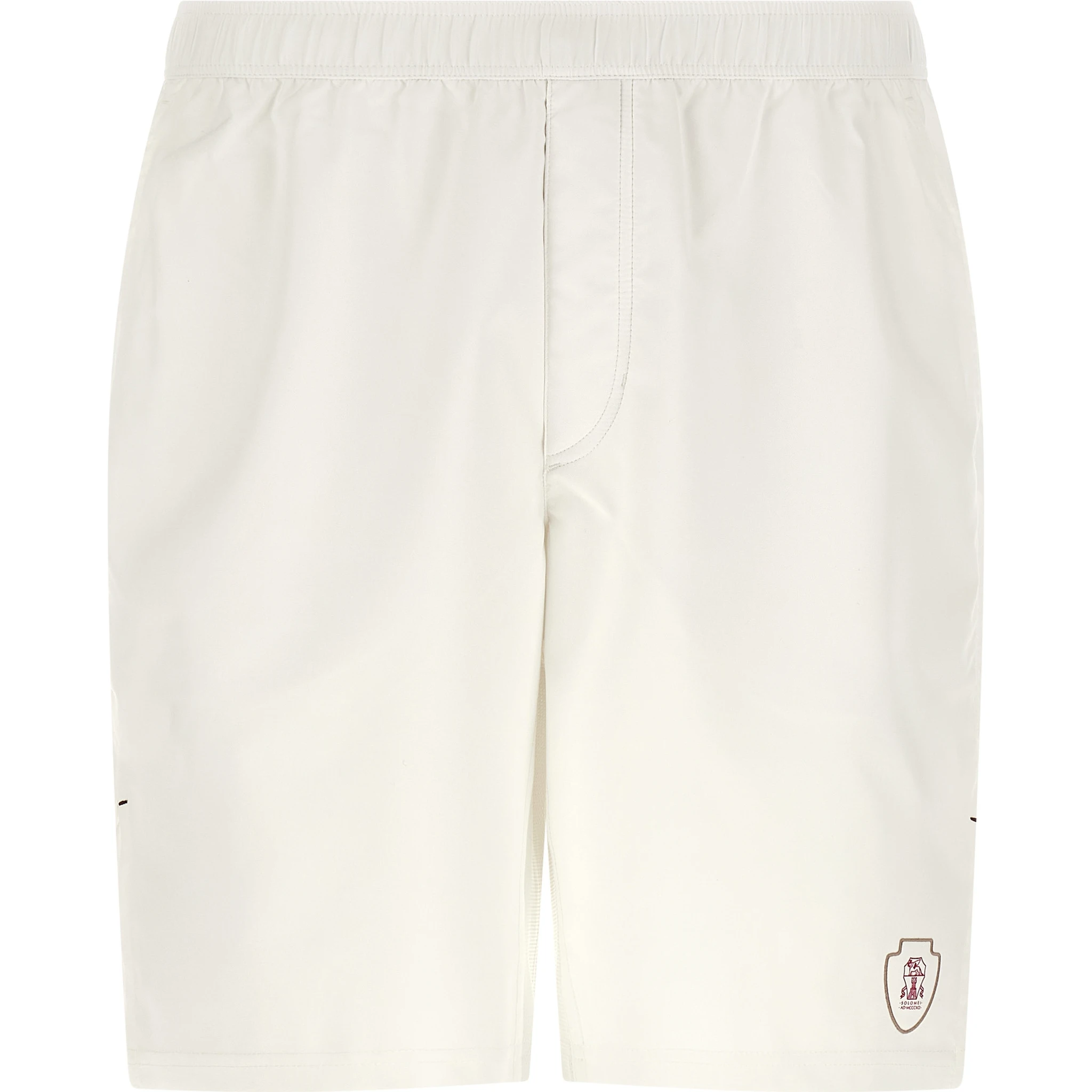 White Polyester Bermuda Shorts