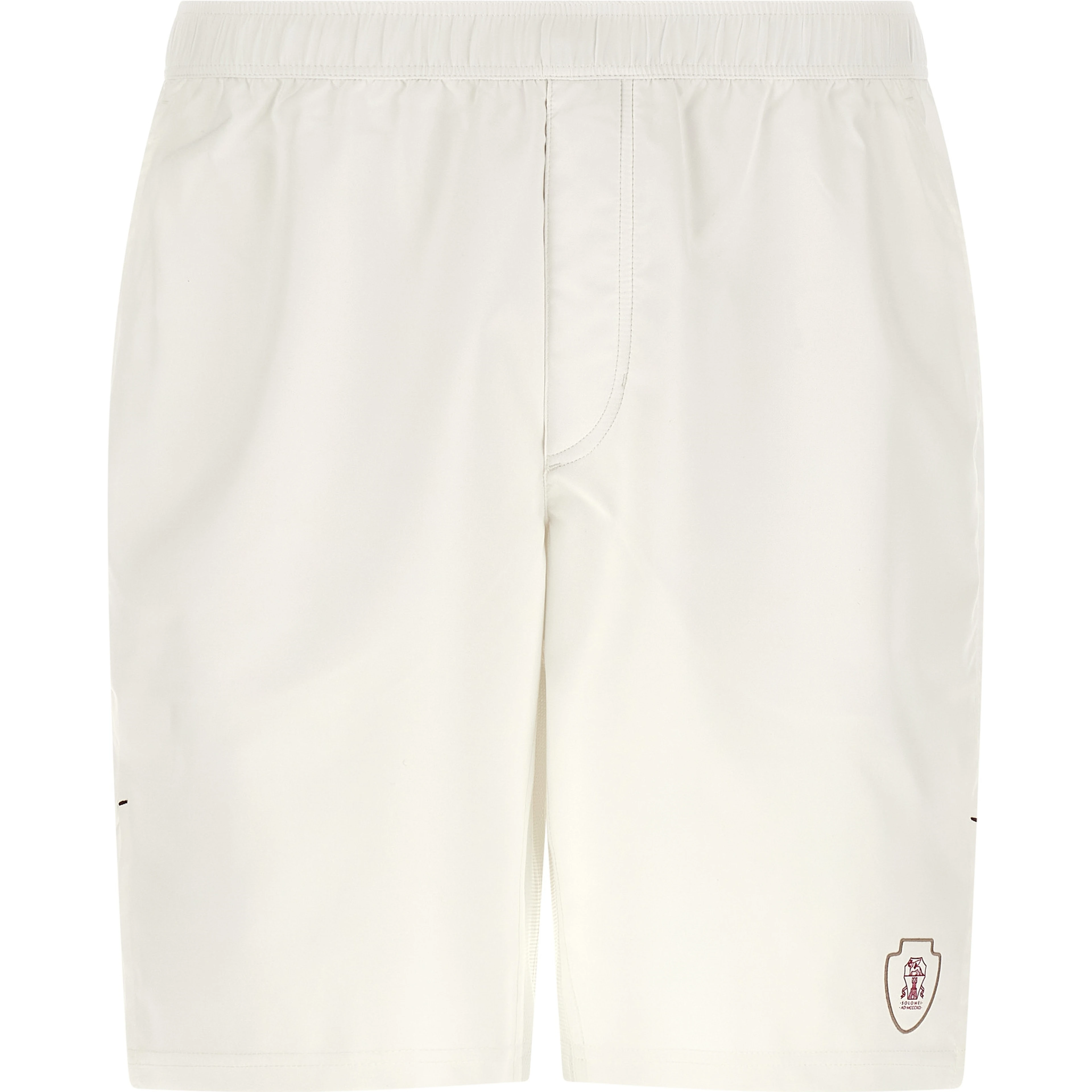 White Polyester Bermuda Shorts