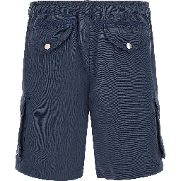 Blue Linen Bermuda Shorts