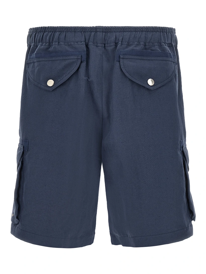 Blue Linen Bermuda Shorts