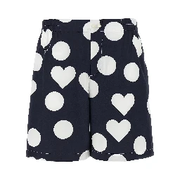 Blue Cotton Bermuda Shorts
