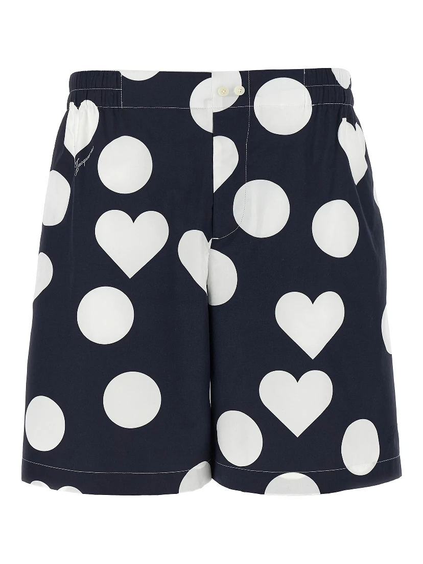 Blue Cotton Bermuda Shorts