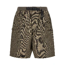 Bicolor Linen Bermuda Shorts