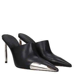 Black Leather High Heel Pumps