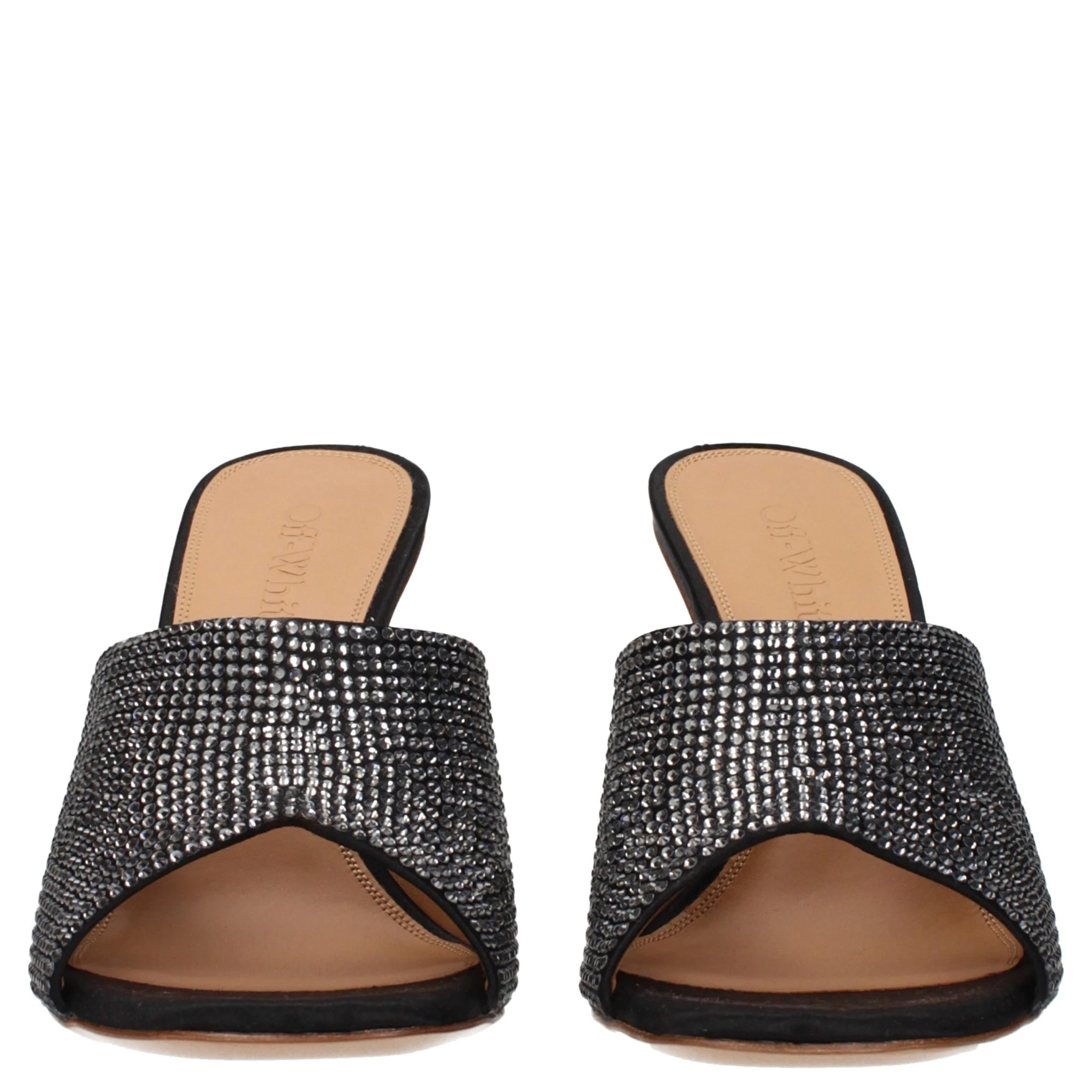 Black Satin Stiletto Heel Sandals