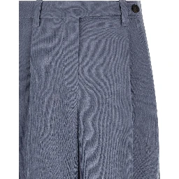 Blue Viscose Bermuda Shorts