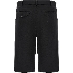 Black Wool Bermuda Shorts