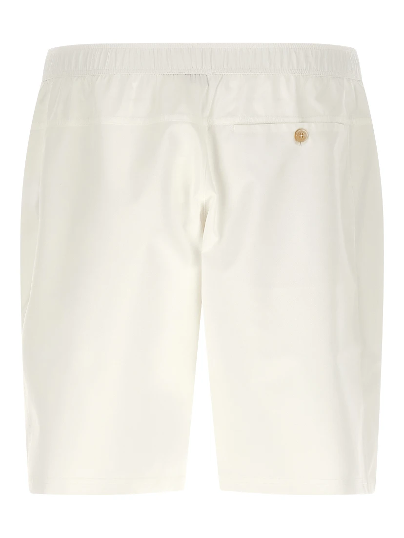 White Polyester Bermuda Shorts