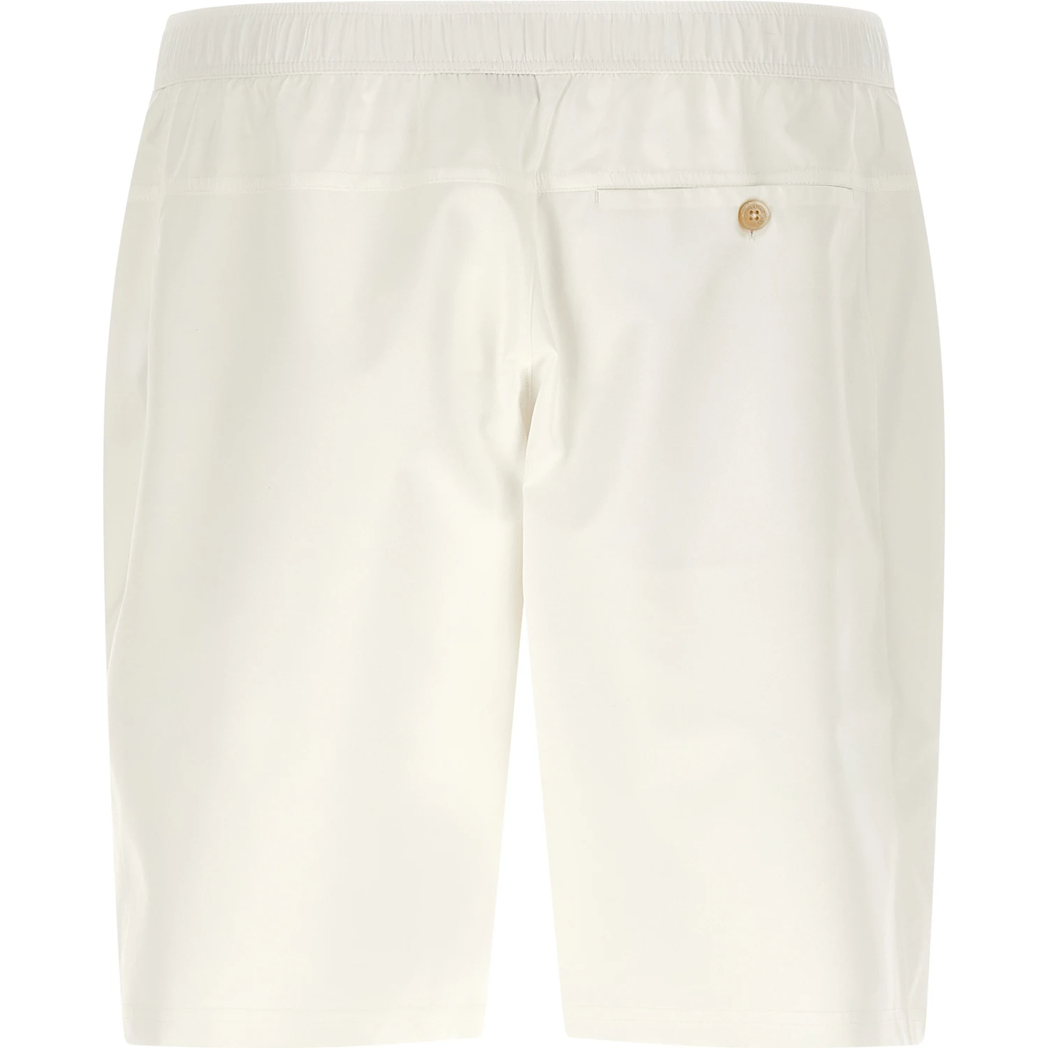 White Polyester Bermuda Shorts