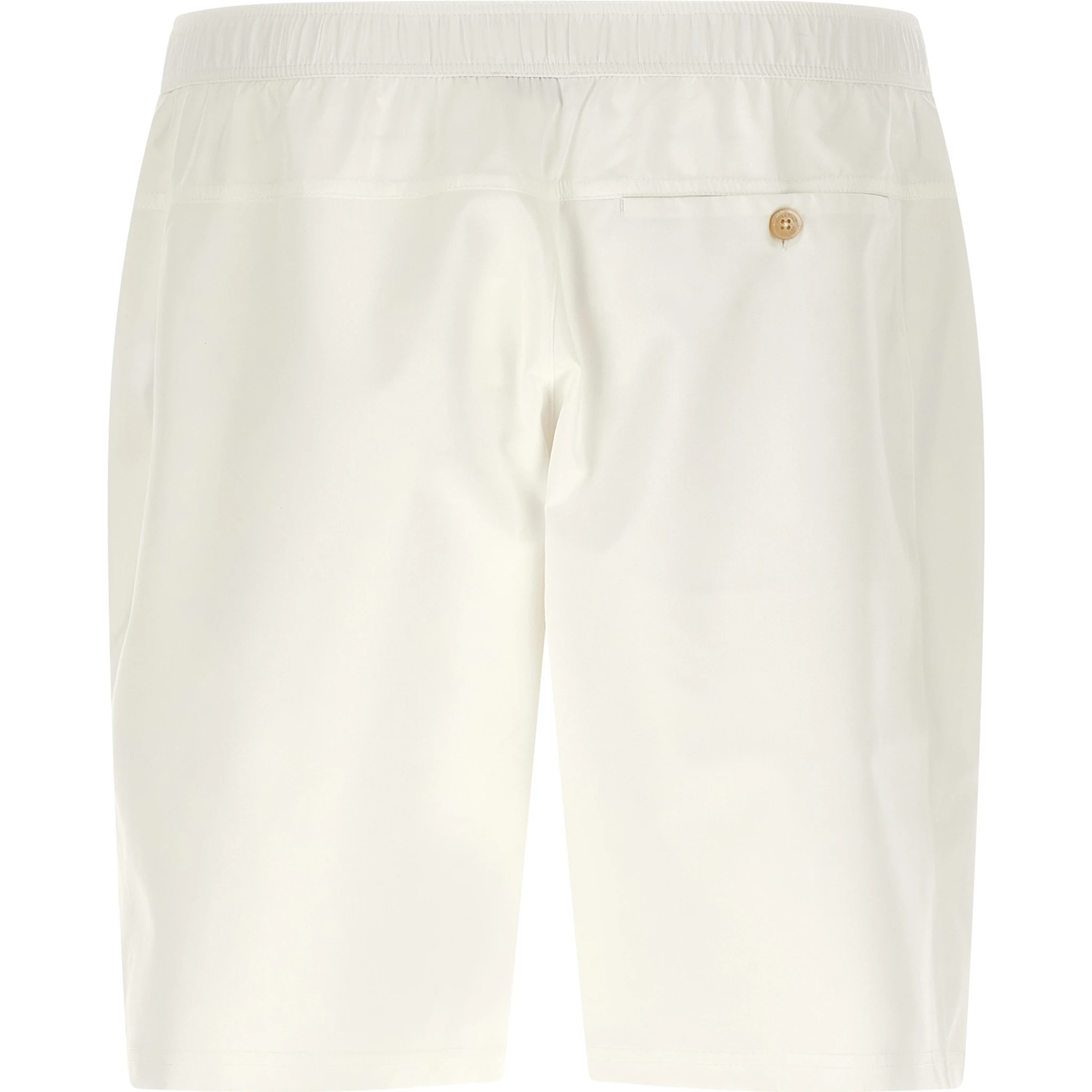 White Polyester Bermuda Shorts