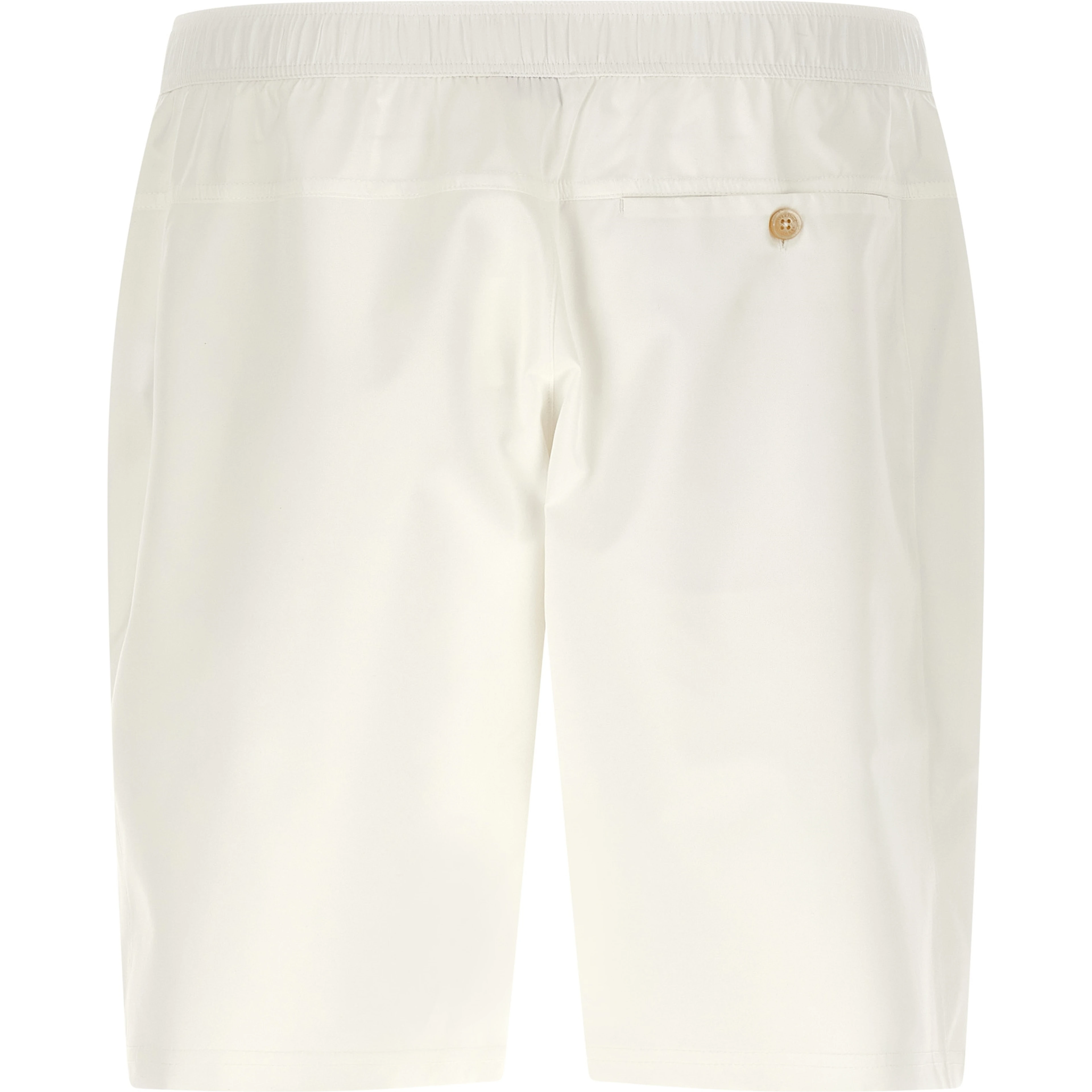 White Polyester Bermuda Shorts