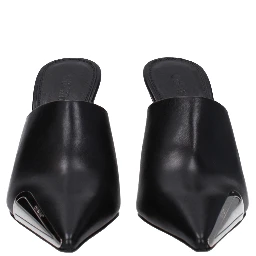 Black Leather High Heel Pumps