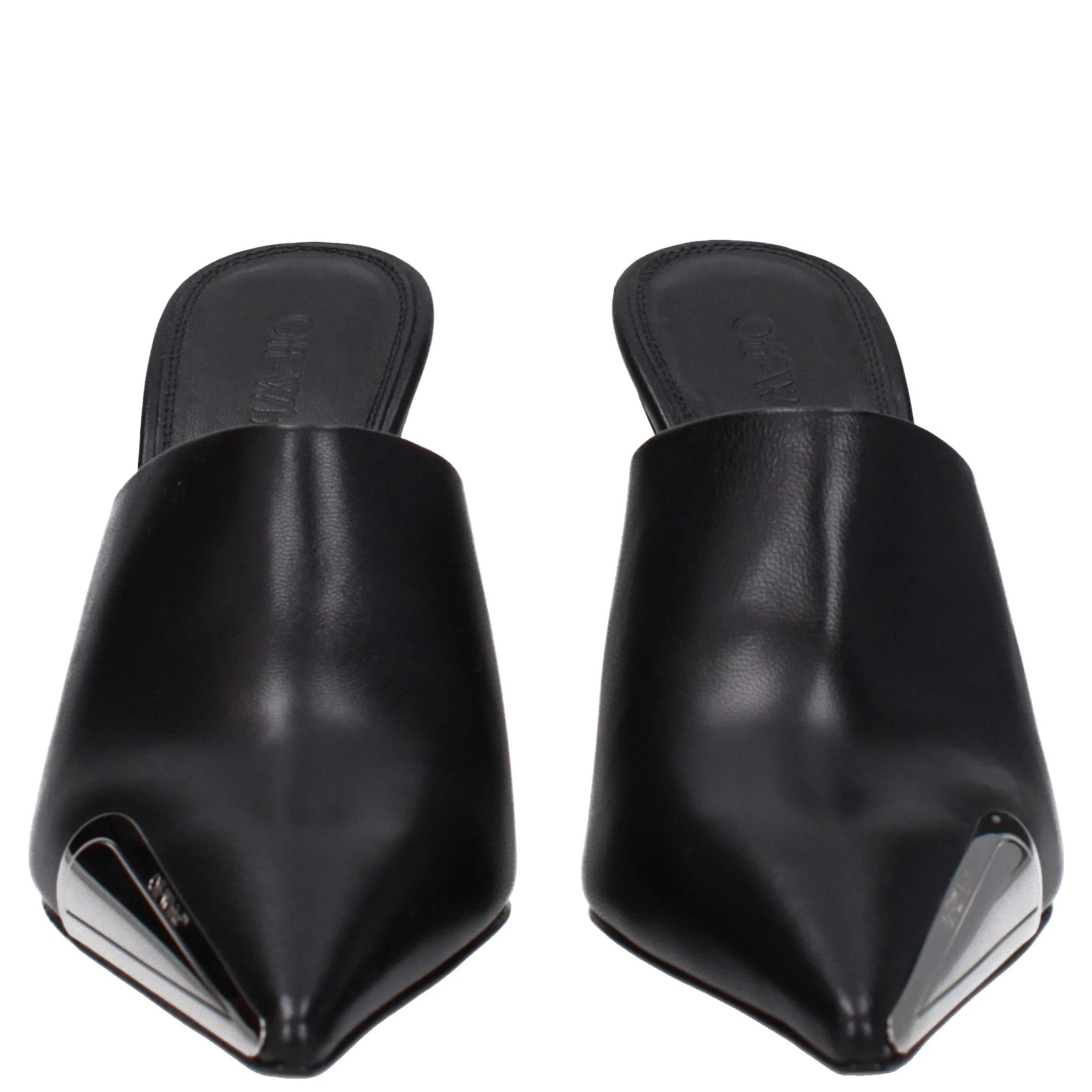 Black Leather High Heel Pumps
