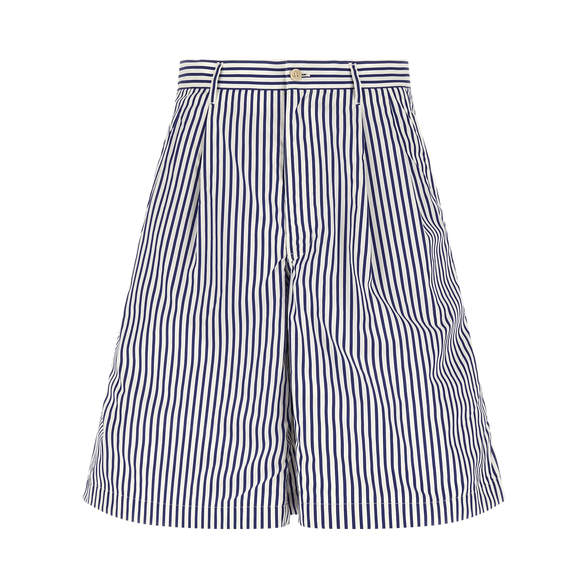 Blue Cotton Bermuda Shorts