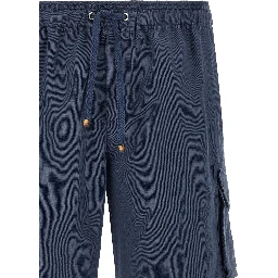 Blue Linen Bermuda Shorts
