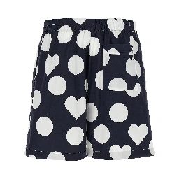Blue Cotton Bermuda Shorts