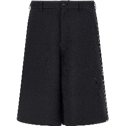 Blue Polyester Bermuda Shorts