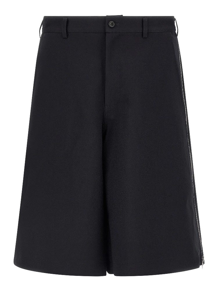 Blue Polyester Bermuda Shorts