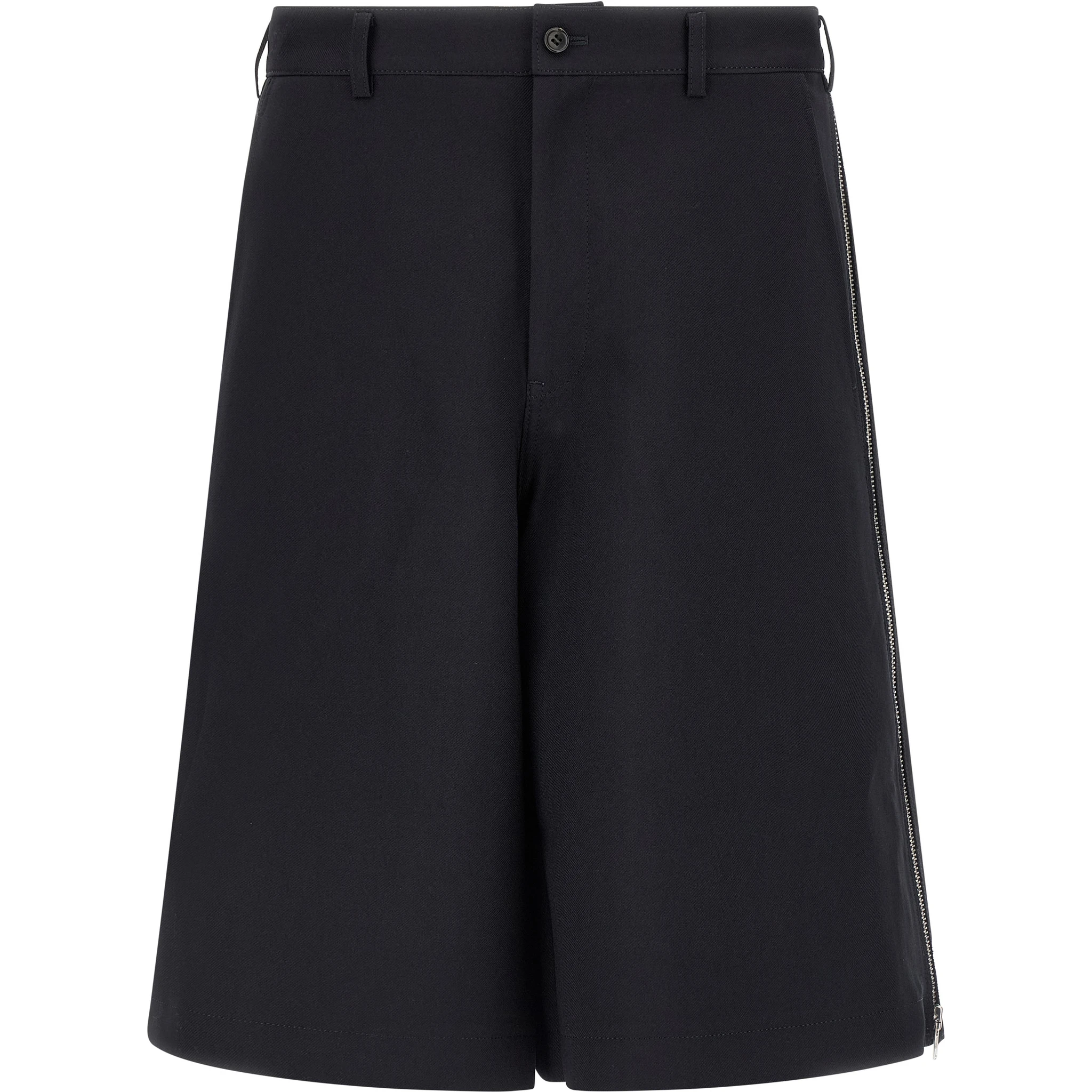 Blue Polyester Bermuda Shorts