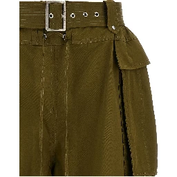 Bicolor Cotton Bermuda Shorts