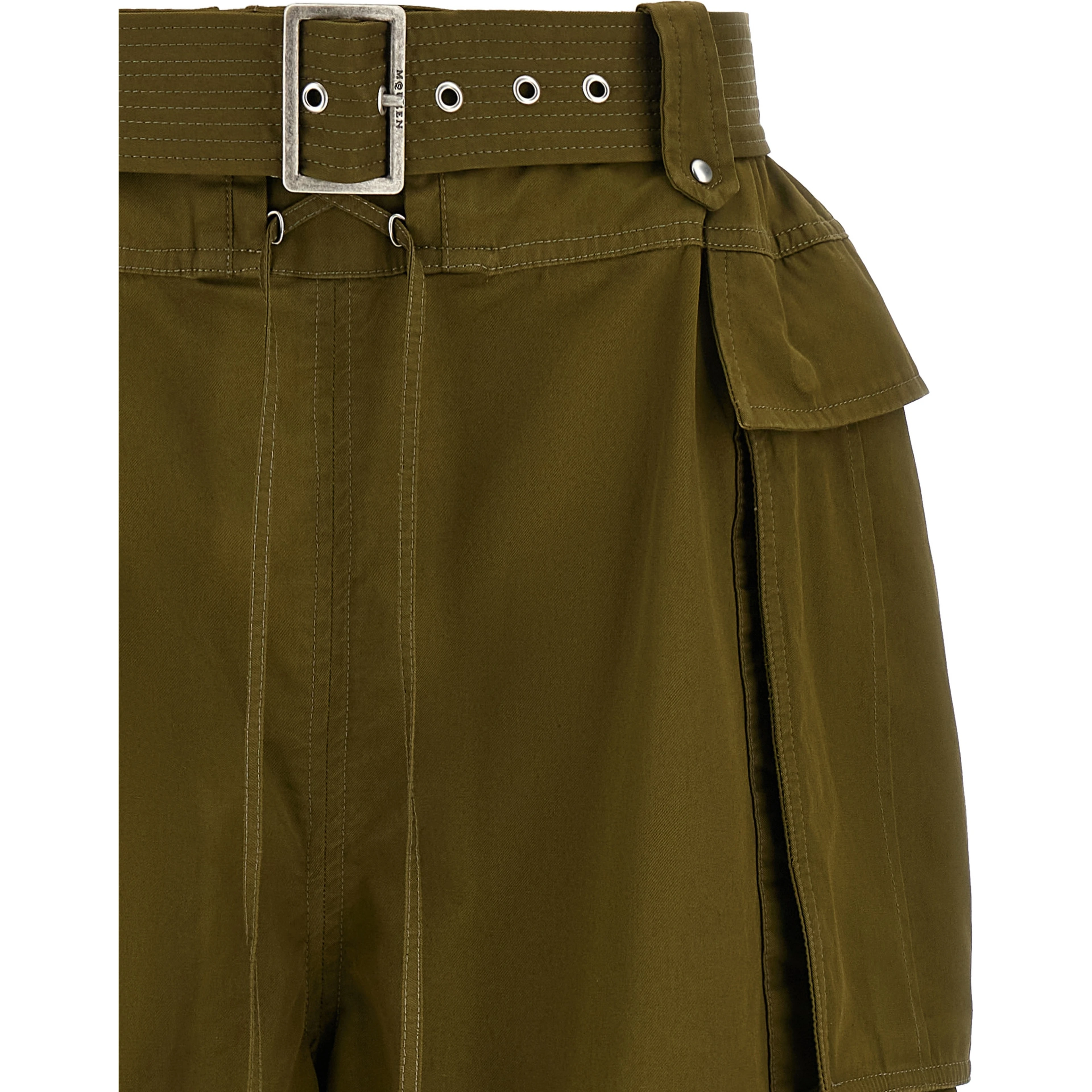 Bicolor Cotton Bermuda Shorts