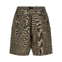 Bicolor Linen Bermuda Shorts
