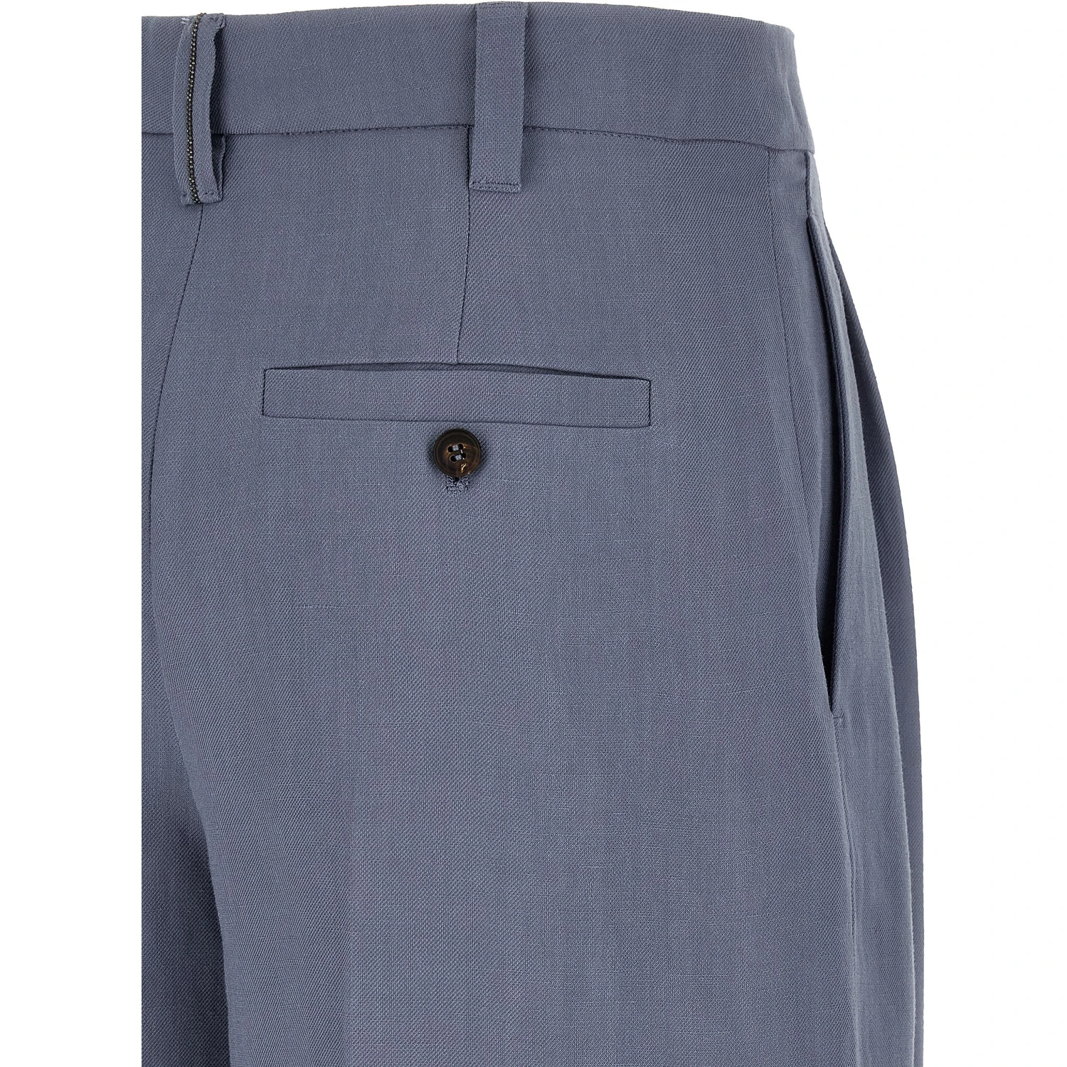 Blue Viscose Bermuda Shorts