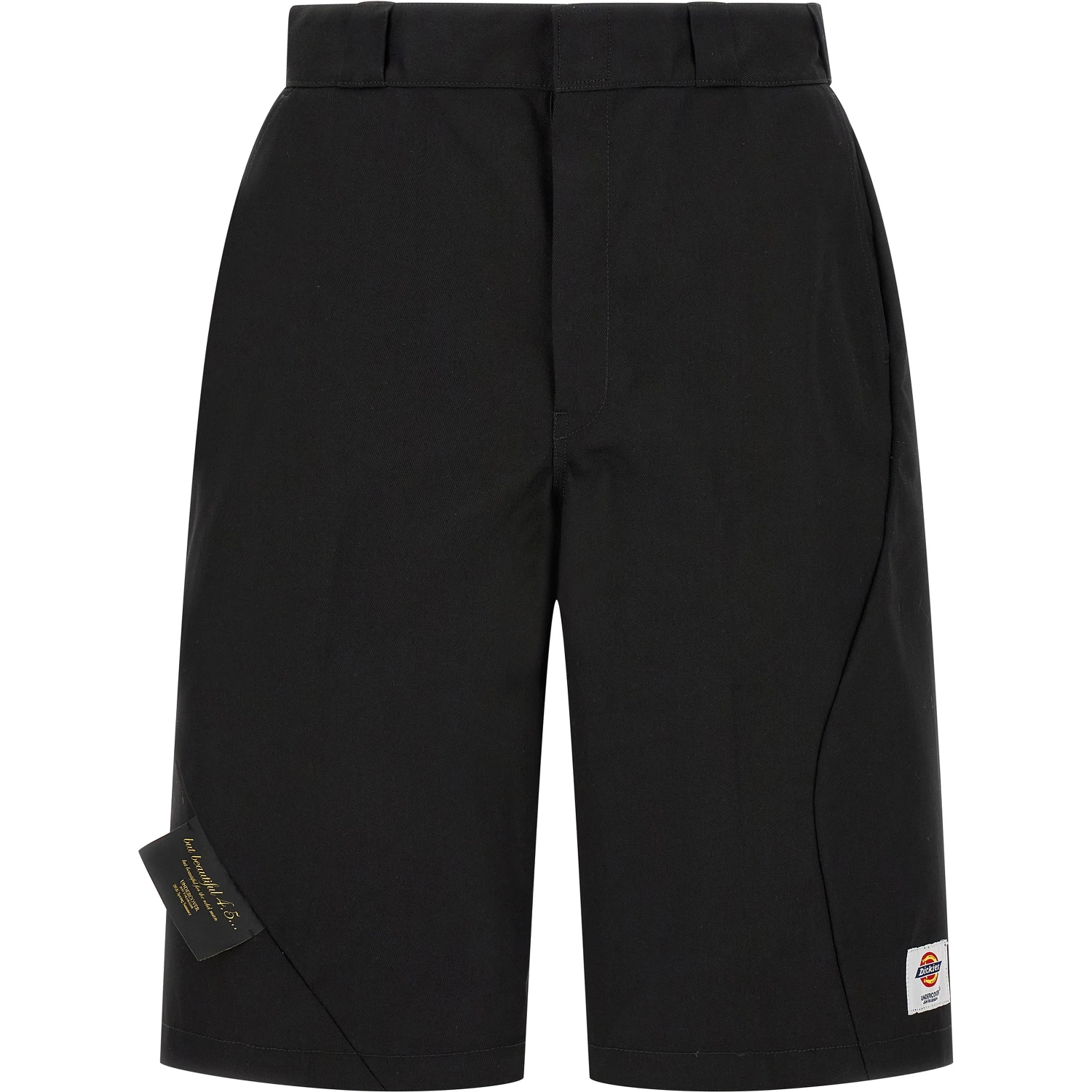 Black Polyester Bermuda Shorts