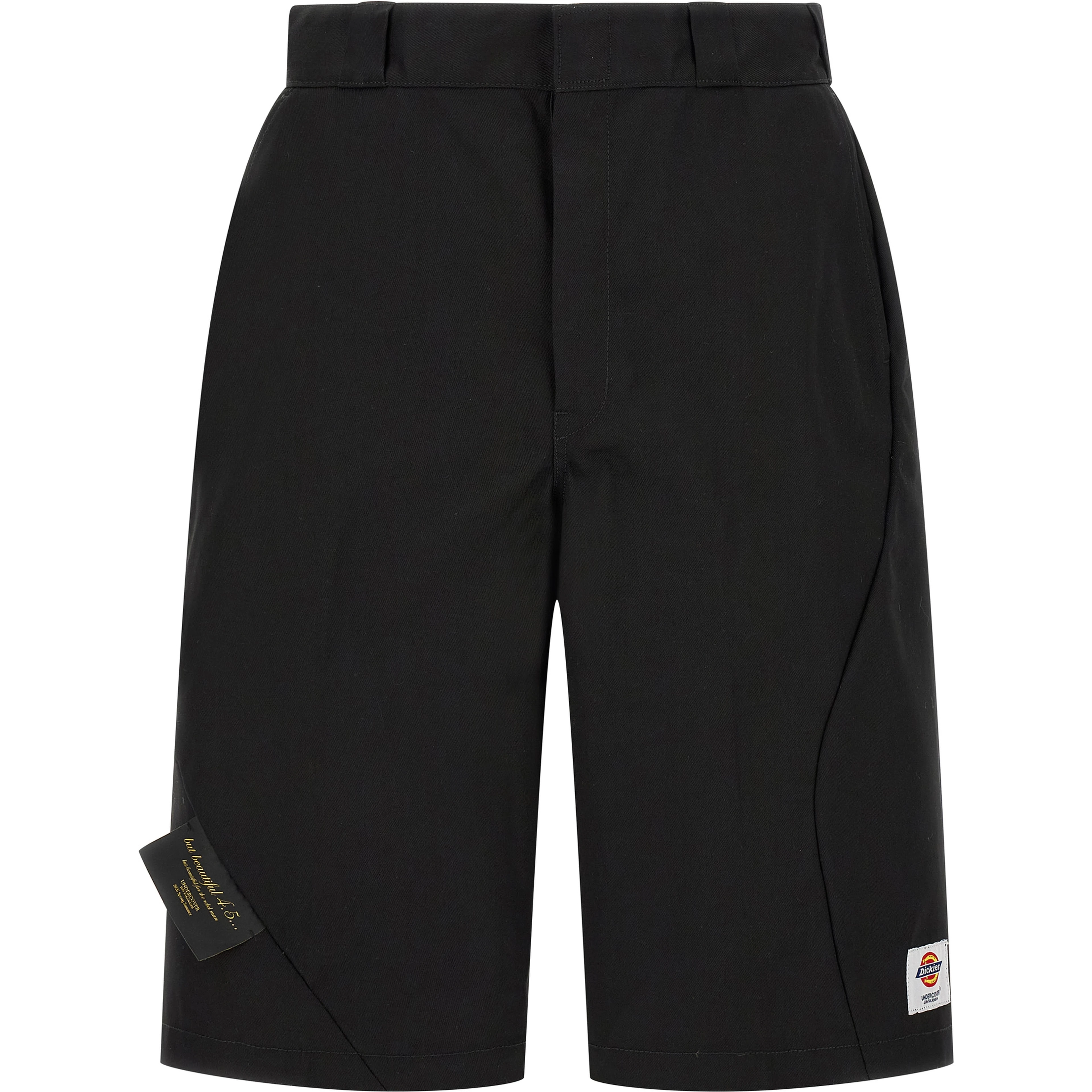 Black Polyester Bermuda Shorts