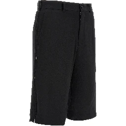 Black Wool Bermuda Shorts